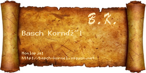 Basch Kornél névjegykártya